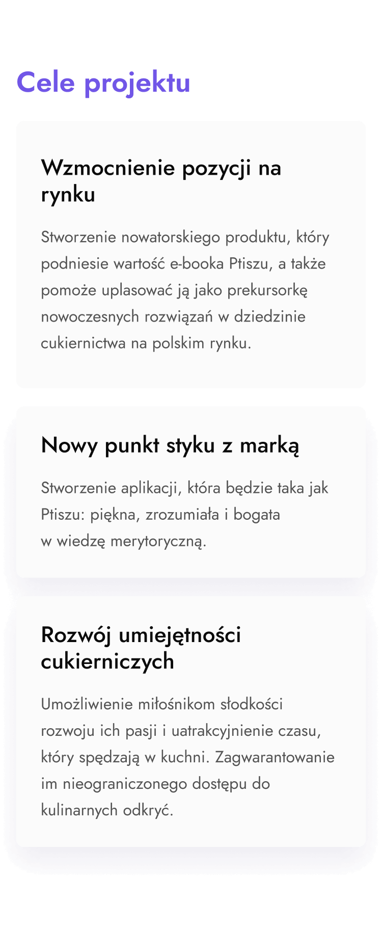 Rozwinięcie 3 celów projektu.