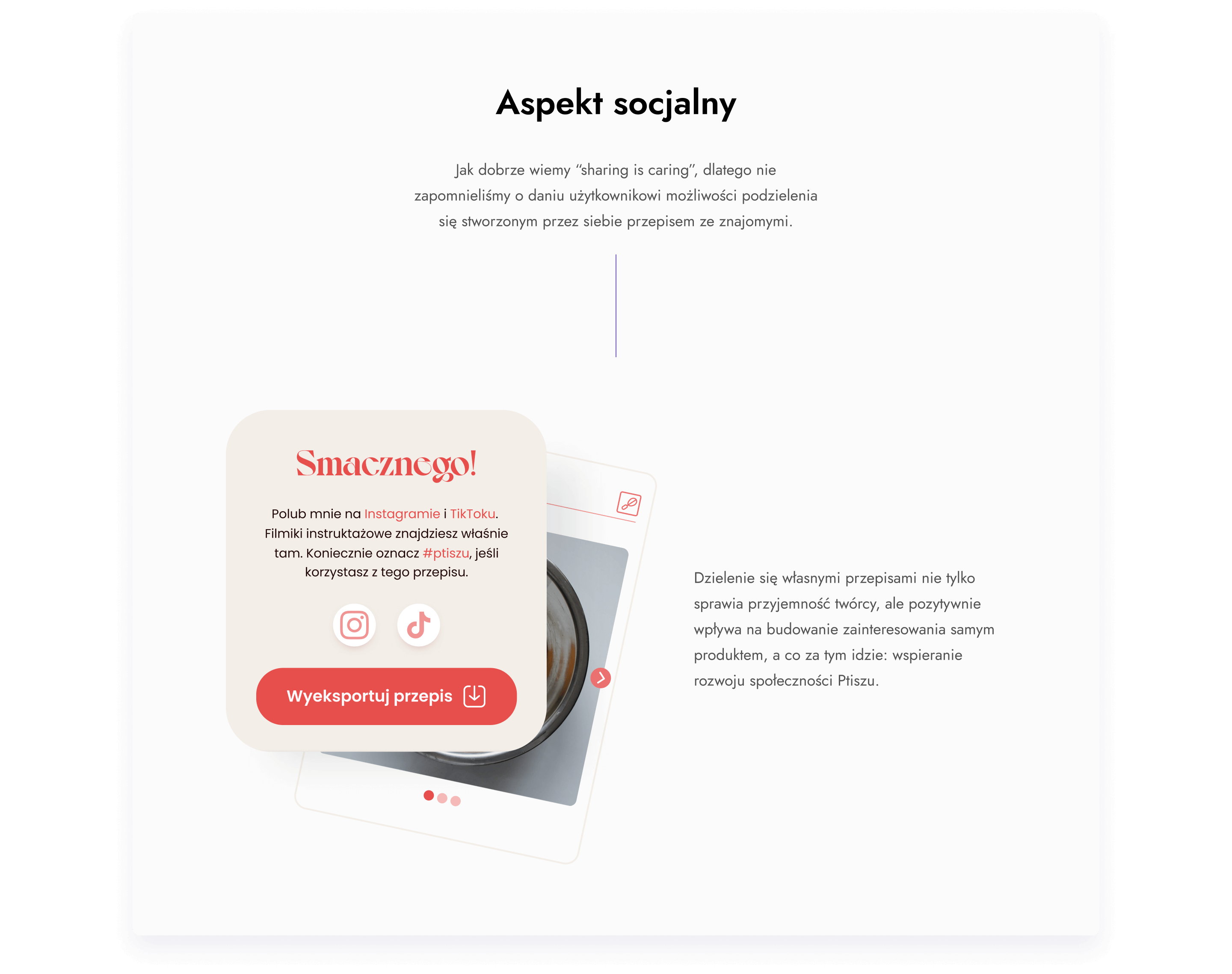 Stworzyliśmy możliwość „podzielenia się” wygenerowanym przepisem z innymi.