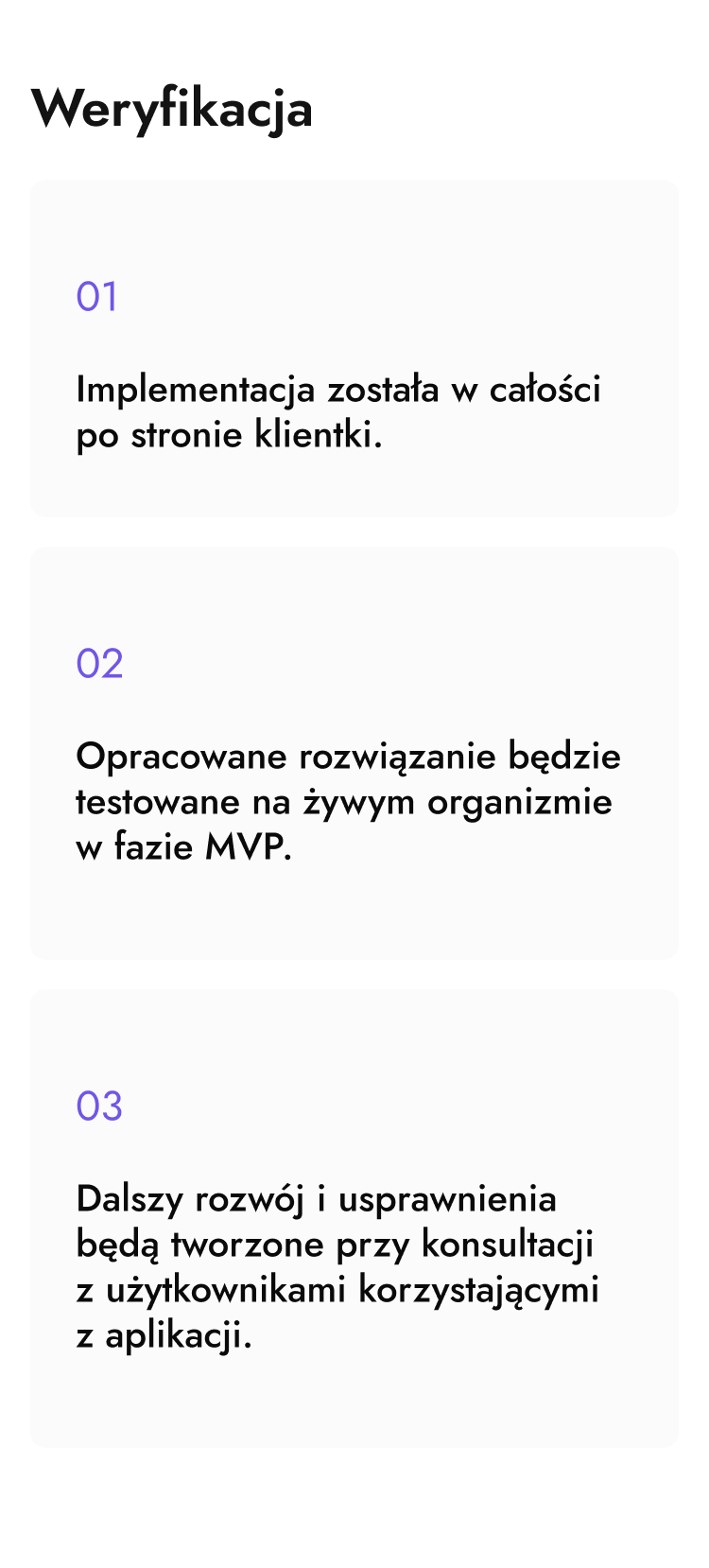 Podsumowanie w trzech etapach projektu zawierającego konfigurator tortów.