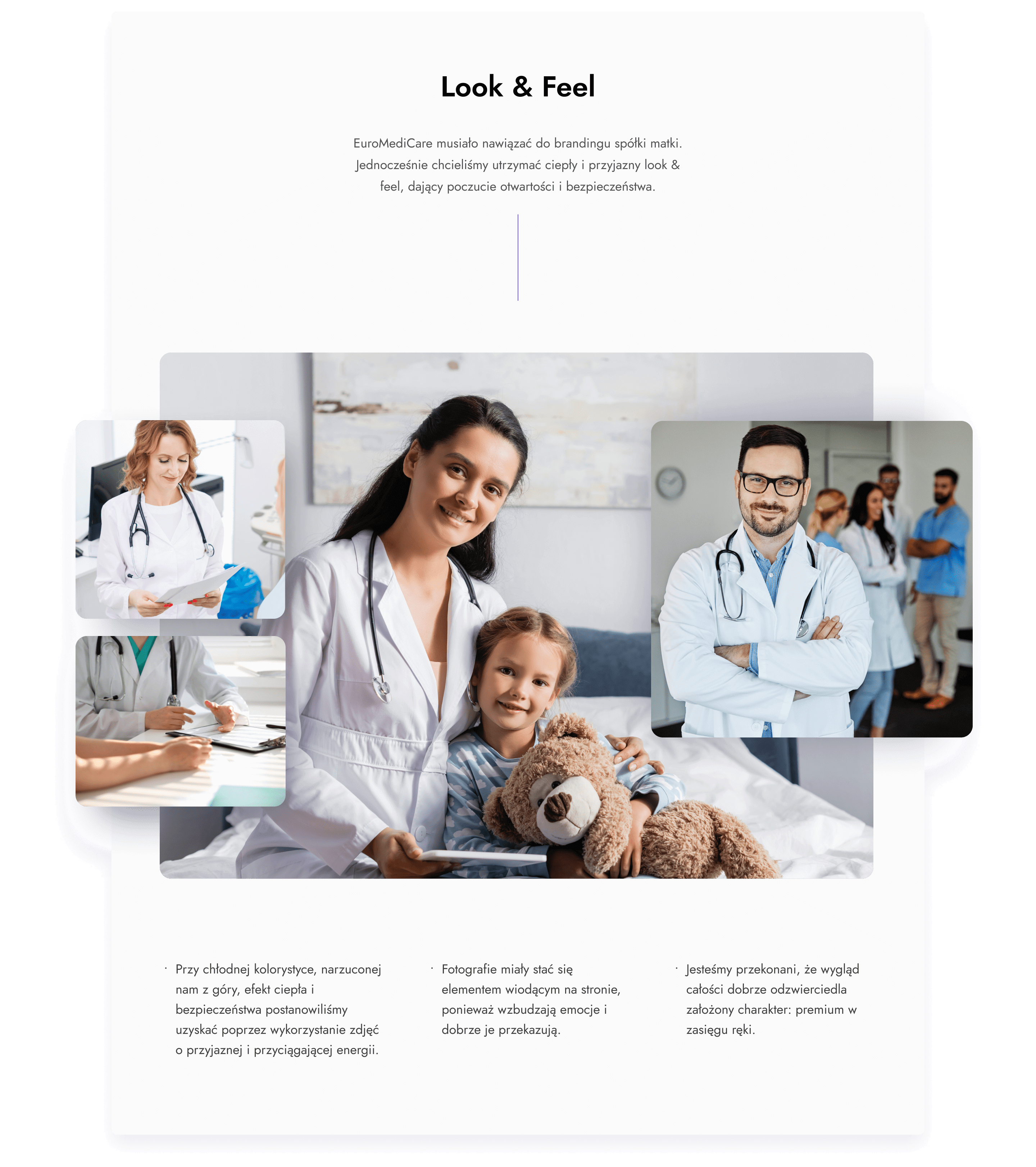 Podczas projektu chcieliśmy utrzymać ciepły i przyjazny look & feel, dający poczucie bezpieczeństwa i otwartości. Fotografie miały stać się elementem wiodącym na stronie ponieważ wzbudzają emocje i dobrze je przekazują.