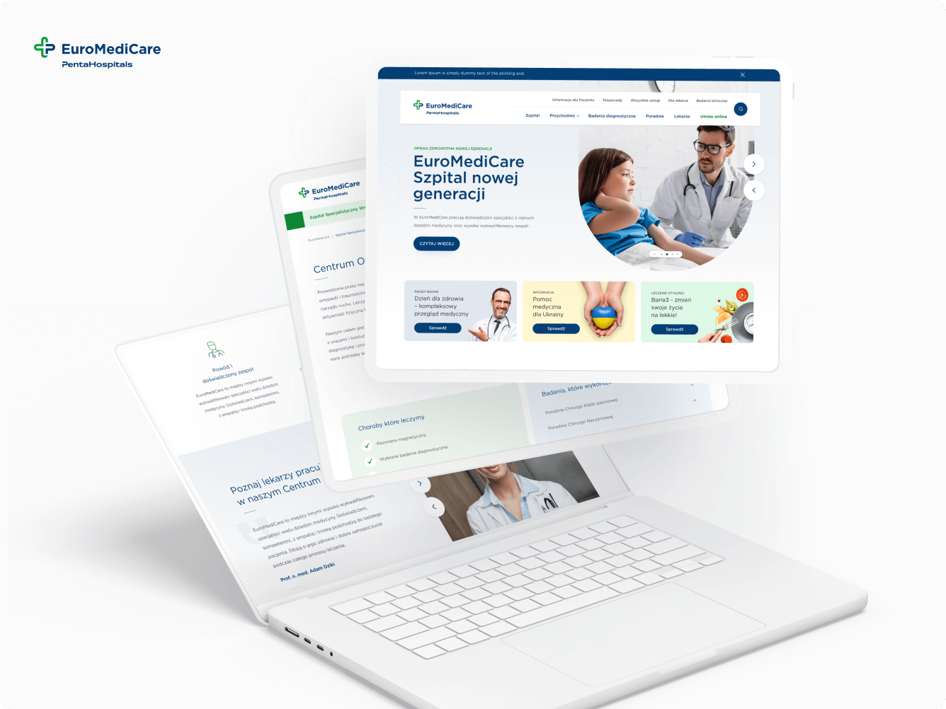 Cyfrowa transformacja prywatnej sieci przychodni i szpitali EuroMediCare z nową ścieżką zakupową usług medycznych.